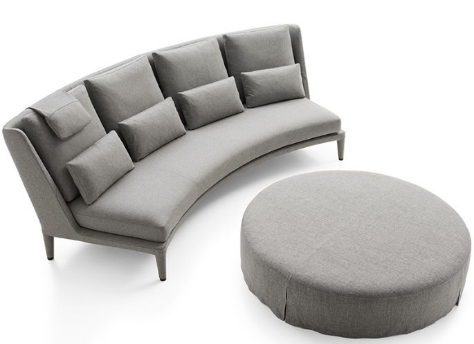 Semicircular sofa - NIDUS - MAXALTO - contemporary / fabric / leath