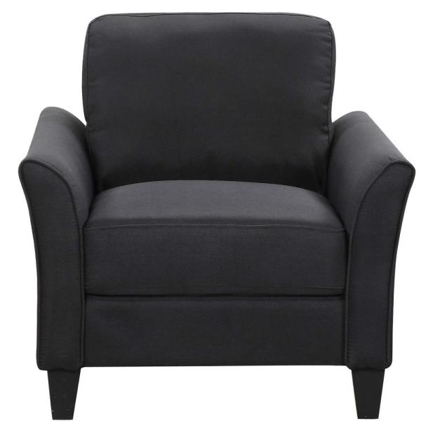 Boyel Living Black Fabric Armrest Single Sofa LY-WF191002AAB - The .
