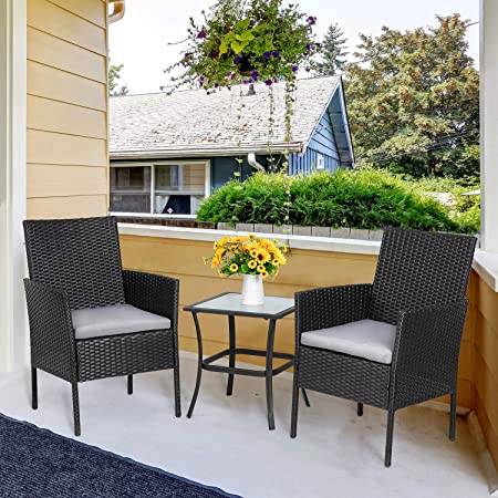 Amazon.com: Vongrasig 3-Piece Porch Furniture Set, Outdoor Wicker .