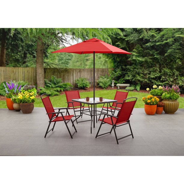 Mainstays Albany Lane 6 Piece Outdoor Patio Dining Set, Multiple .