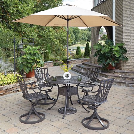 small patio set with umbrel