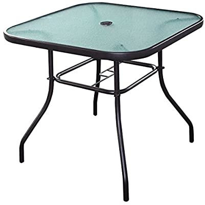 Amazon.com: Giantex 32.5'' Outdoor Glass Table W/Tempered Tabletop .