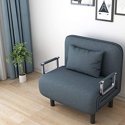 Amazon.com: Blue Folding Sofa, Arm Chair Bed Single Sleeper .
