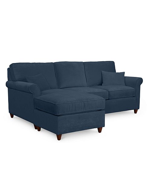 Furniture Lidia 82" Fabric 2-Pc. Reversible Chaise Sectional Sofa .