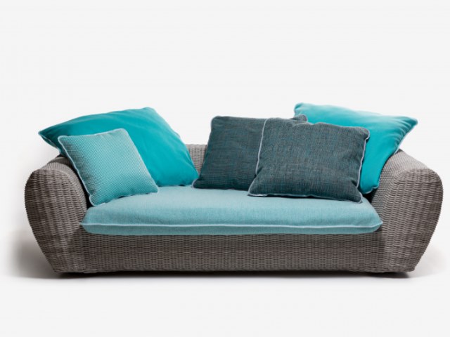 Resin garden sofa with removable cover PANDA 02/03 Gervasoni .