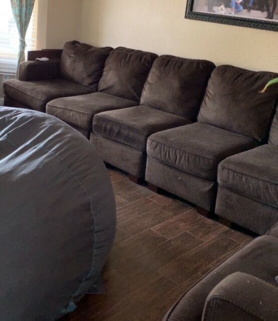 couch, brown, big, soft, sofa, room, comfy, comfortable .
