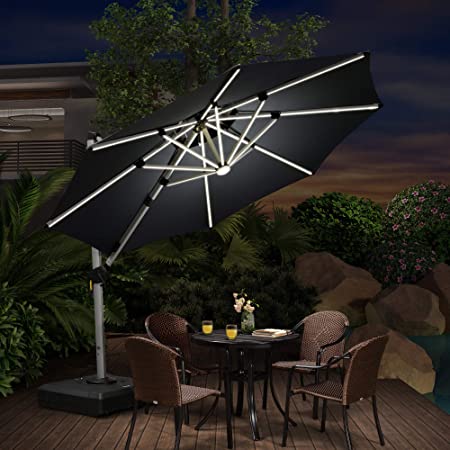 Amazon.com : PURPLE LEAF 10ft Solar Powered LED Patio Umbrella .