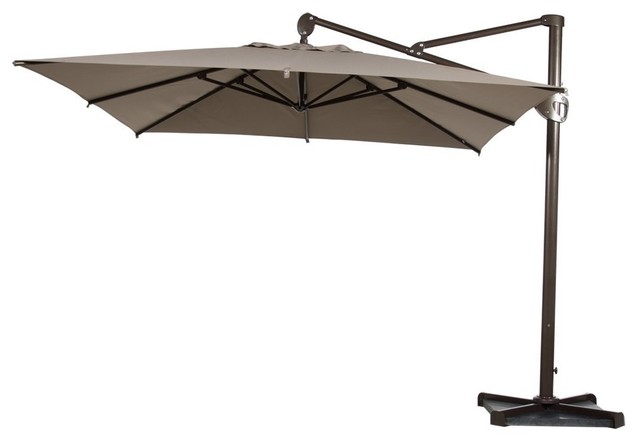 Abba Patio Square Cantilever Outdoor Umbrella, Tan, 10 .