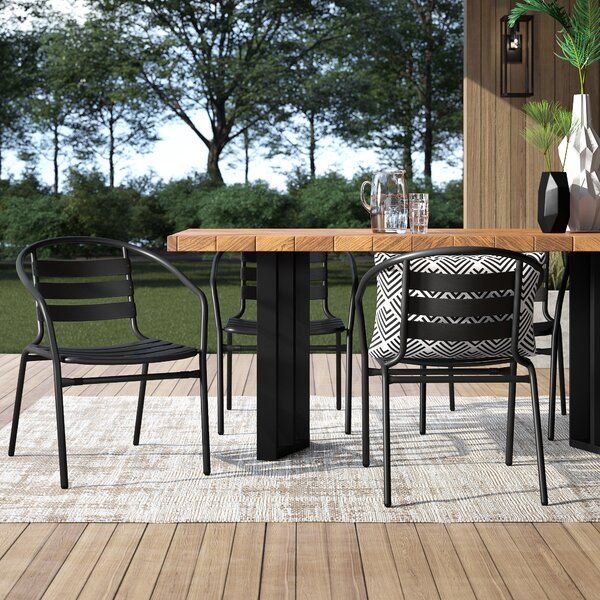 Corrales Stacking Patio Dining Chair (With images) | Patio dining .