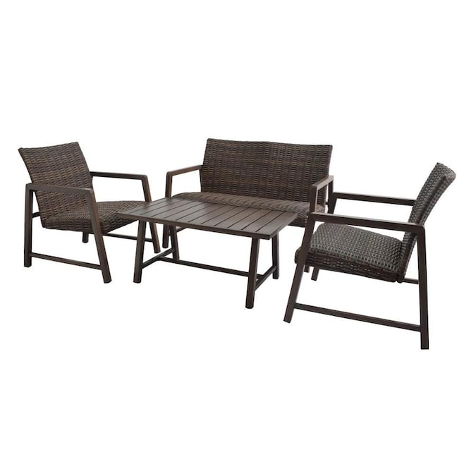 Style Selections HAMBRIGHT 4-Piece Metal Frame Patio Conversation .