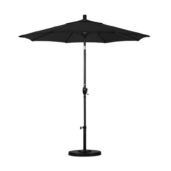 California Umbrella 7.5 ft. Black Aluminum Pole Market Aluminum .