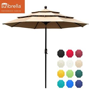 Amazon.com : EliteShade Sunbrella 9Ft 3 Tiers Market Umbrella .