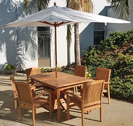 Amazon.com : WholesaleTeak New Wooden 10 Ft Rectangle Sunbrella .