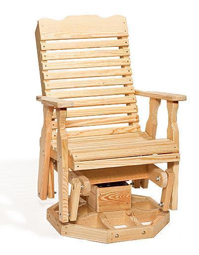 Wood Curve Back Swivel Glider Chair from DutchCrafters Amish Furnitu