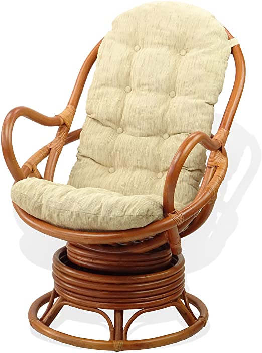 Amazon.com: Lounge Swivel Rocking Java Chair Natural Handmade .