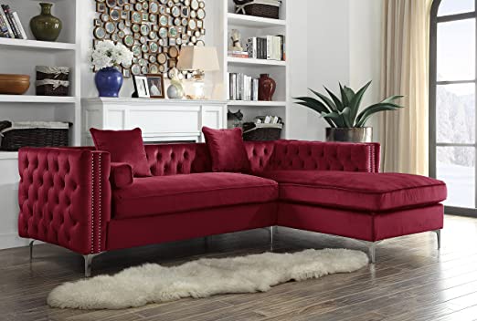 Amazon.com: Iconic Home Da Vinci Right Hand Facing Sectional Sofa .