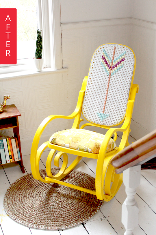 Before & After: A Bright & Funky Rocking Chair | Rocking chair .
