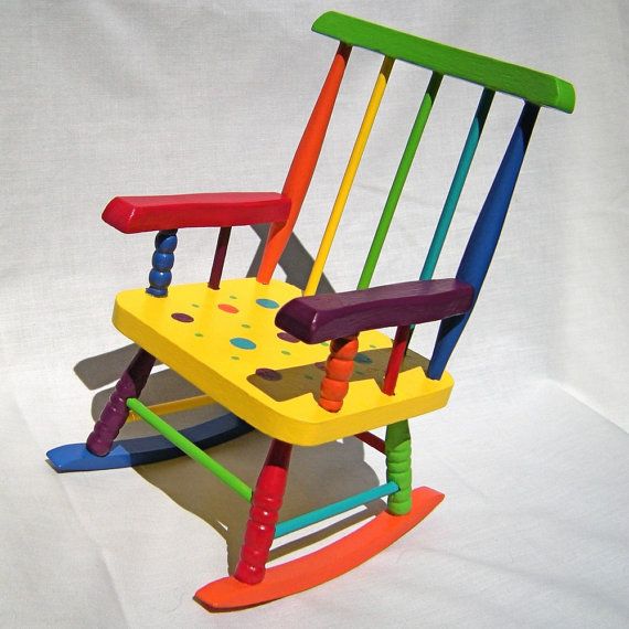 Rainbow Rocking Chair for Dolls | Rocking chair, Painted rocking .