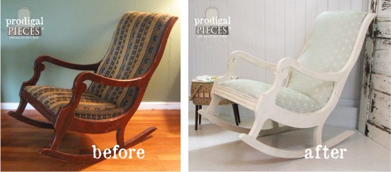 Upholstered Rocking Chair Redo - Prodigal Piec