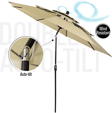 Amazon.com : PHI VILLA 10ft 3 Tier Auto-tilt Patio Umbrella .