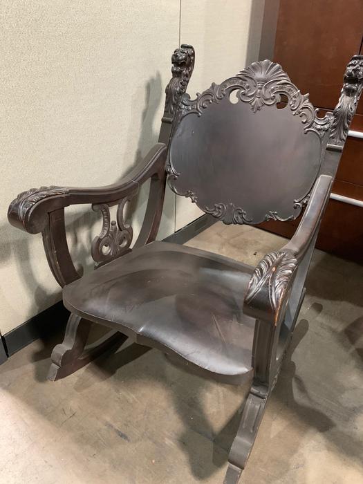 American Victorian Mahogany Rocking Chair — 247WorkSpa