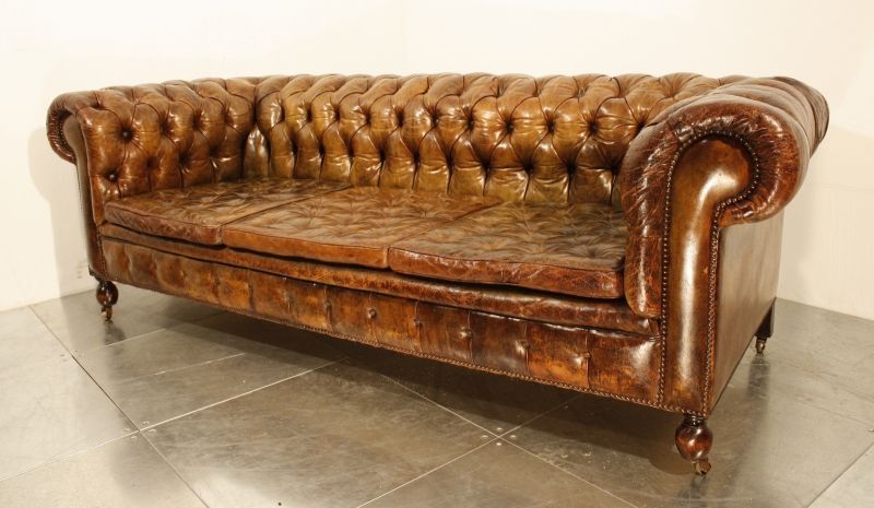 A vintage 1920's leather chesterfield sofa! | Vintage chesterfield .