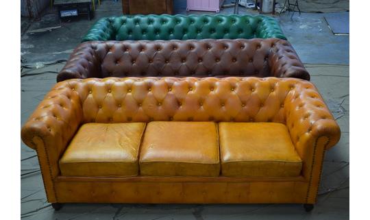 vintage leather chesterfield sofa set by INDIA BUYING INC. | Sofas .