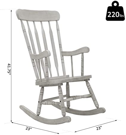 Amazon.com : Vintage Style Rubberwood Rocking Chair Indoor Porch .
