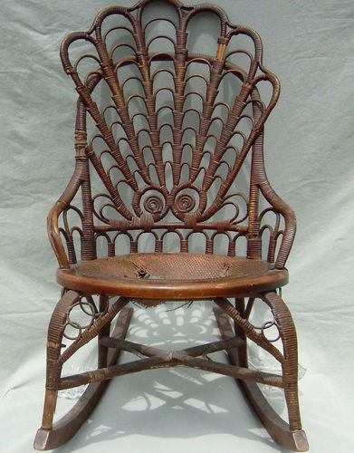 Antique Rattan Wicker Rocking Chair Heywood Broth. Heywood .