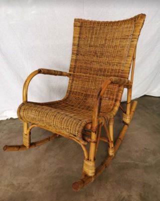 Shop Vintage Wicker Rocking Chair from the 50's Online | Maison .