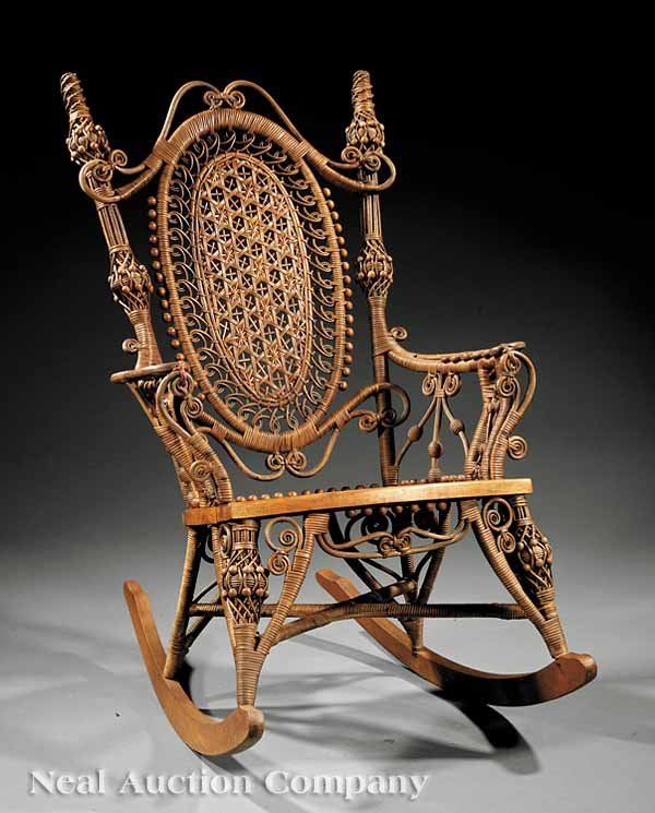 Antique Heywood Wakefield Wicker Rocking Chair | Wicker rocking .