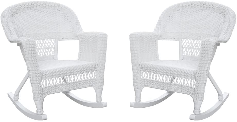 Amazon.com: Jeco , Set of 2 Wicker Rocker Chairs, Black: Kitchen .