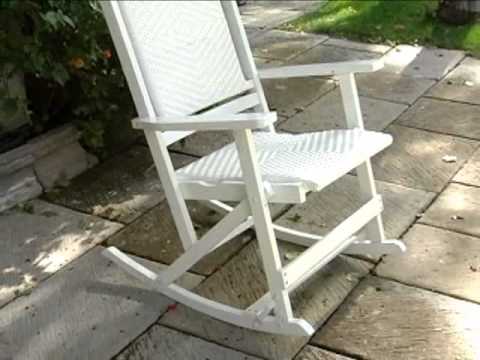Willow Bay Folding Resin Wicker Rocking Chair White - Product .