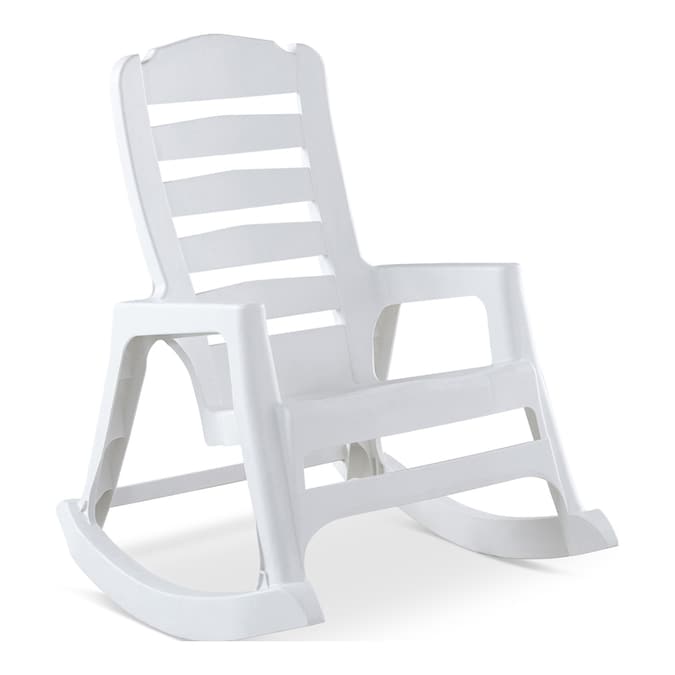 Adams USA White Plastic Rocking Chair(s) with Solid Seat in the .