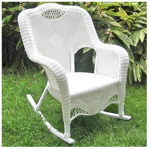 stores123: Riviera Wicker Resin Aluminum Large Patio Rocking Chair .