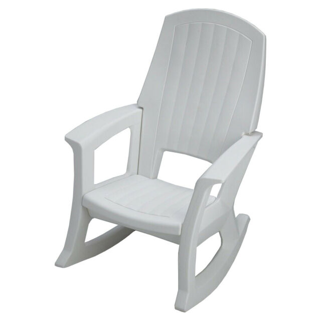 White Plastic Seat Outdoor Rocking Chair SEMW for sale online | eB