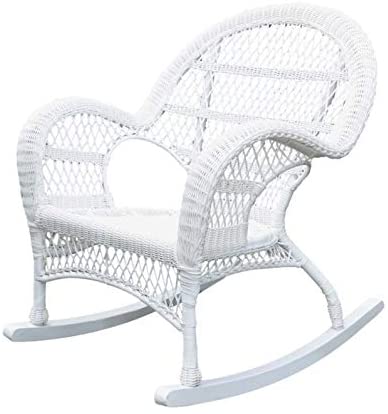 Amazon.com : Jeco Rocker Wicker Chair in White : Garden & Outdo