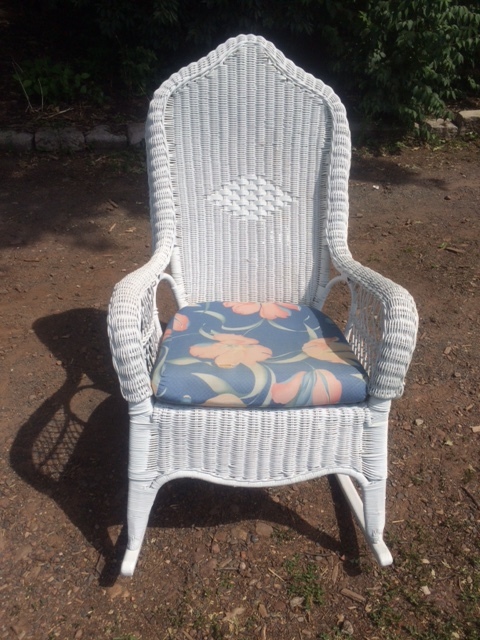 White Wicker Rocking Chair - Forgotten Furnitu