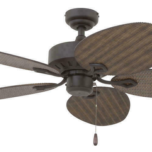 52" Outdoor Ceiling Fan Bronze Tropical Damp Rated Patio Deck .