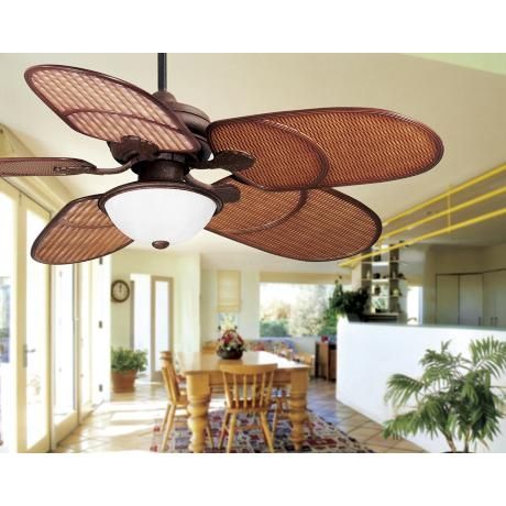 52" Casa Vieja® Rattan Outdoor Tropical Ceiling Fan | Tropical .