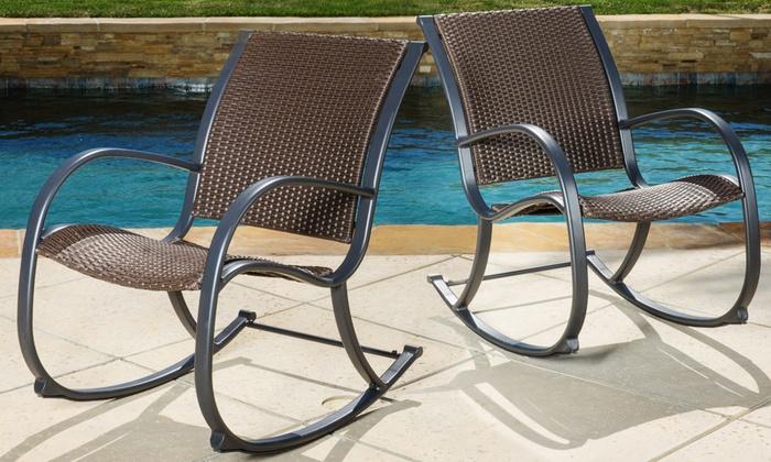 Outdoor Wicker Rocking Chairs | Groupon Goo
