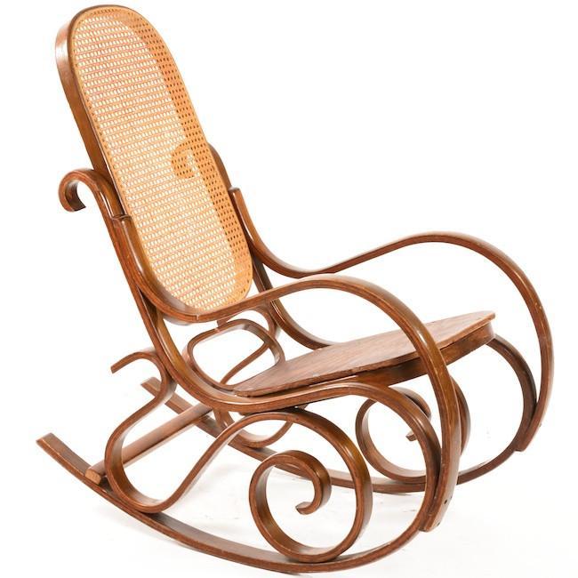 Thonet Style Bentwood Wicker Rocking Chair - Modernica Pro