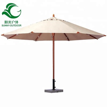 Outdoor Indonesia Wooden Patio Umbrella With Marble Base Garden .