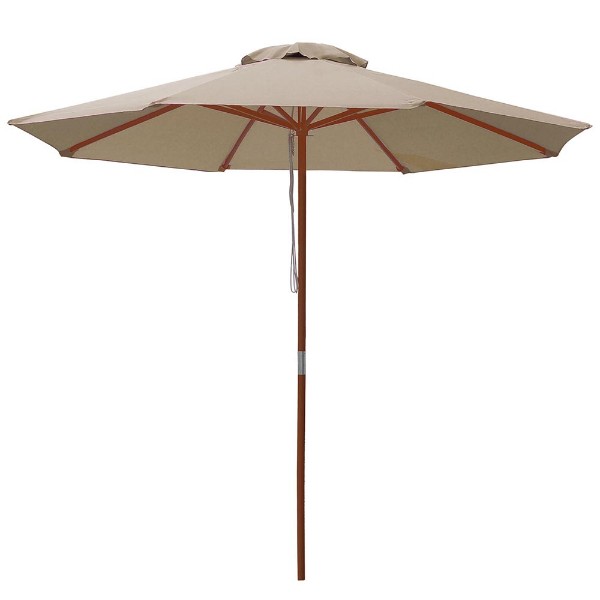 Solid Wood Round Patio Umbrella | PatioSunUmbrellas.c