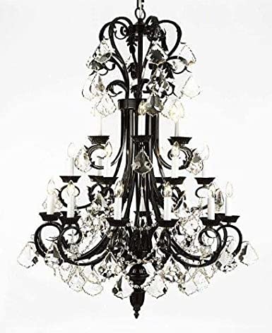 Large Foyer/Entryway Wrought Iron Chandelier 50" Inches Tall with .