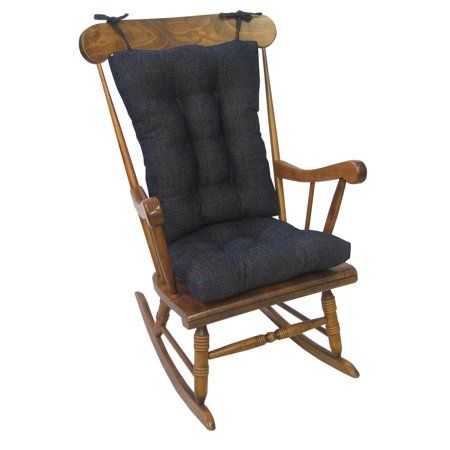 Gripper Non-Slip Taylor XL Rocking Chair Cushion Set, Blue .