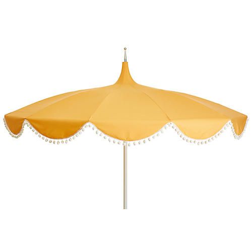 Dani Pom-Pom Patio Umbrella, Yellow Sunbrella (With images .
