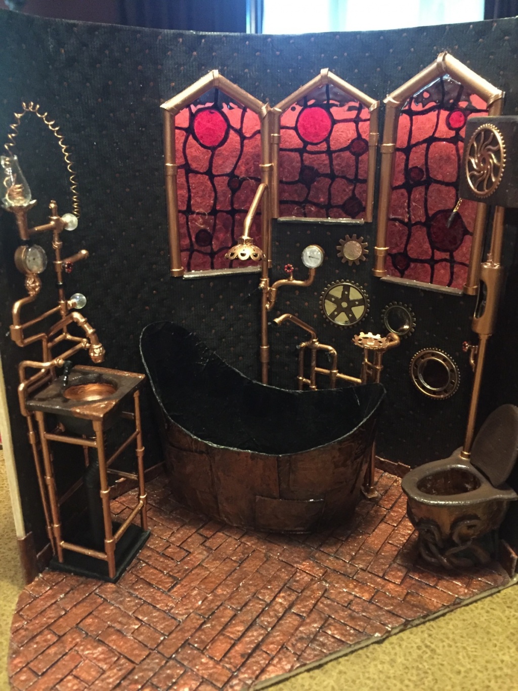 Strange steampunk bathroom