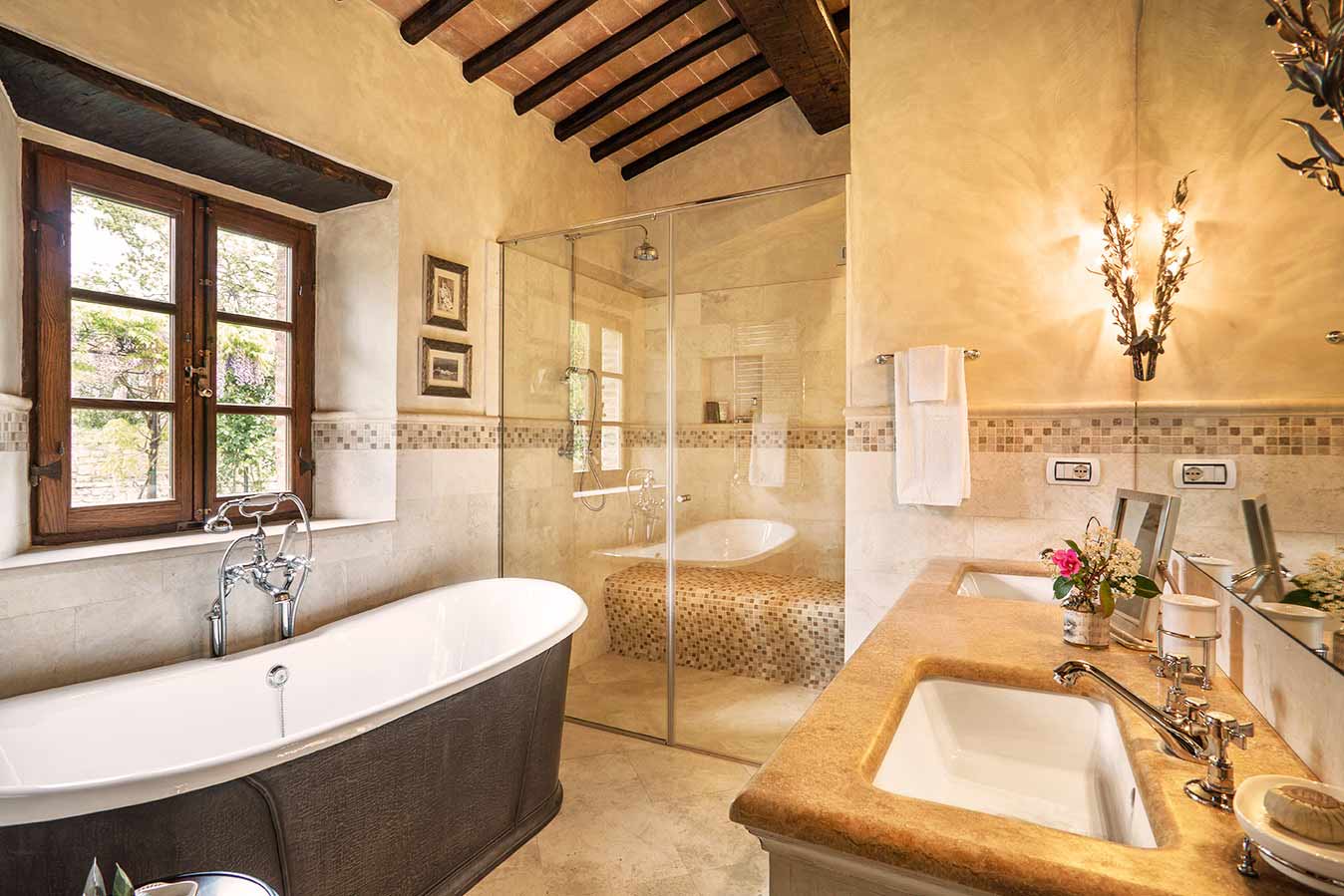 Simple Tuscan bathroom