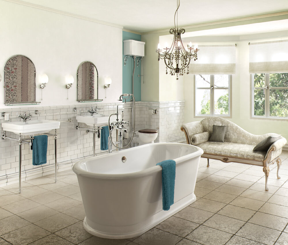 Relaxing French country house bathroom
